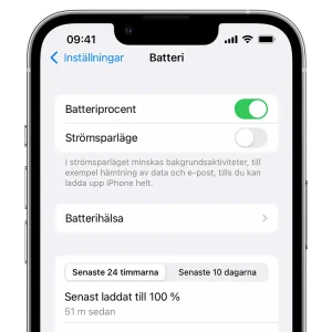 Batterihälsa på iPhone - Visar när du behöver byta batteriet på din iPhone.