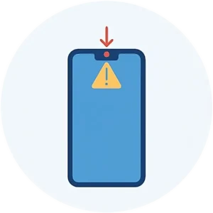 Problem med frontkameran? Vi byter den noggrant, testar bildkvalitet, använder kvalitetsdelar, ger garanti och återställer selfies och videos funktion återigen.