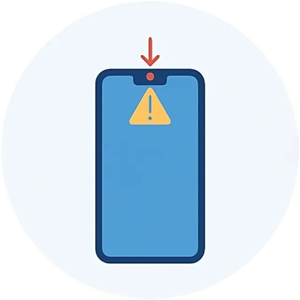 iPhone - Byta kamera fram Problem med frontkameran? Vi byter den noggrant, testar bildkvalitet, använder kvalitetsdelar, ger garanti och återställer selfies och videos funktion återigen.