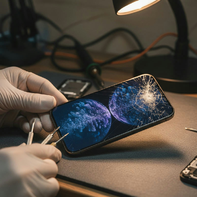 Sprucken iPhone 14 Pro-skärm: bedöm skadan och beställ rätt reparation