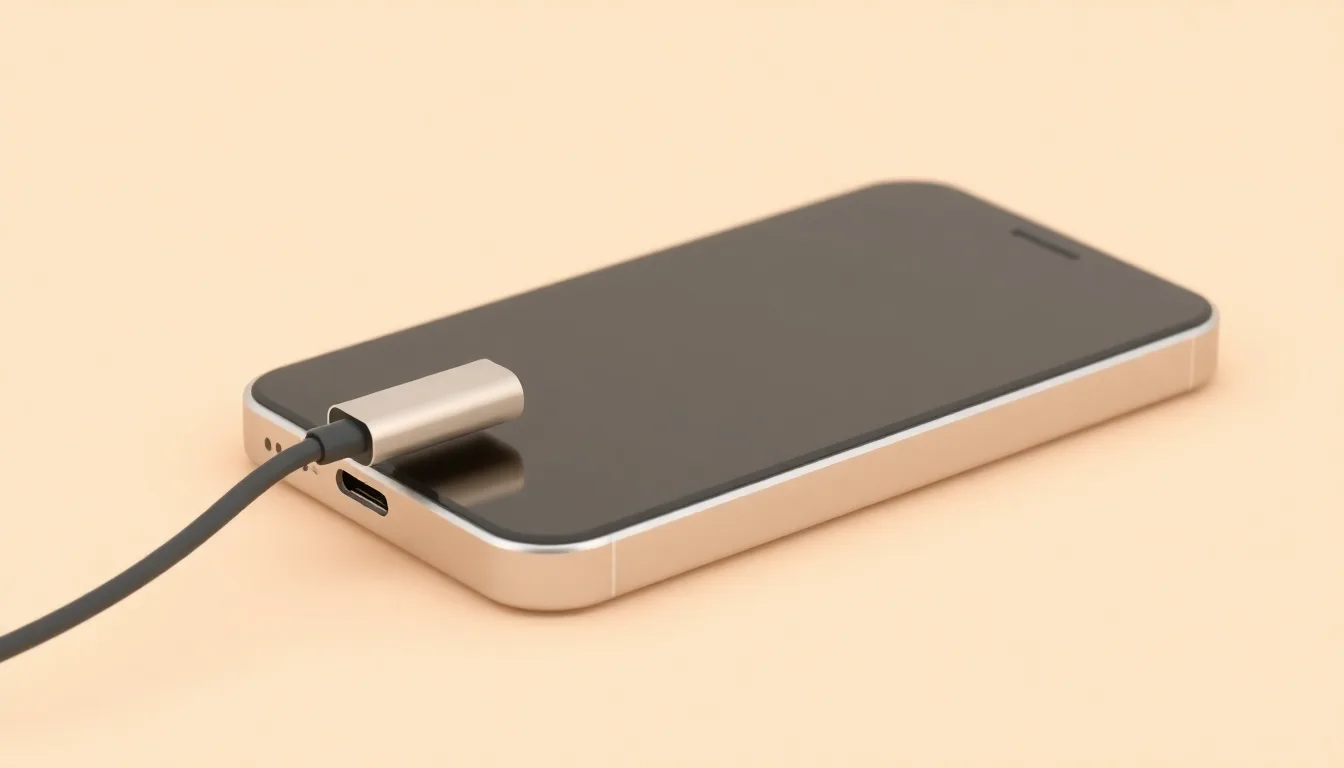 iPhone 11 Pro och laddkabel bredvid en köpcheck för del, arbete och totalsumma
