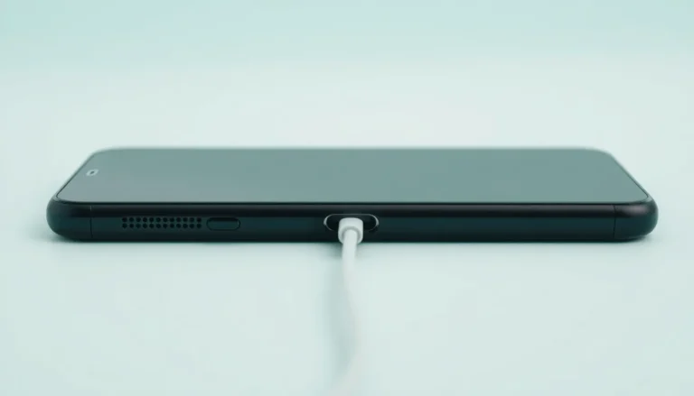 iPhone 12 med laddkabel och synlig laddkontakt inför prisjämförelse