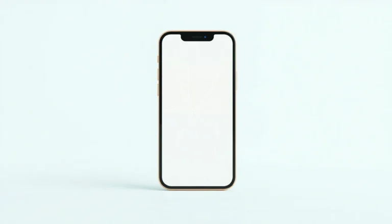 iPhone 12 mini med sprucken skärm inför jämförelse av skärmbytespris