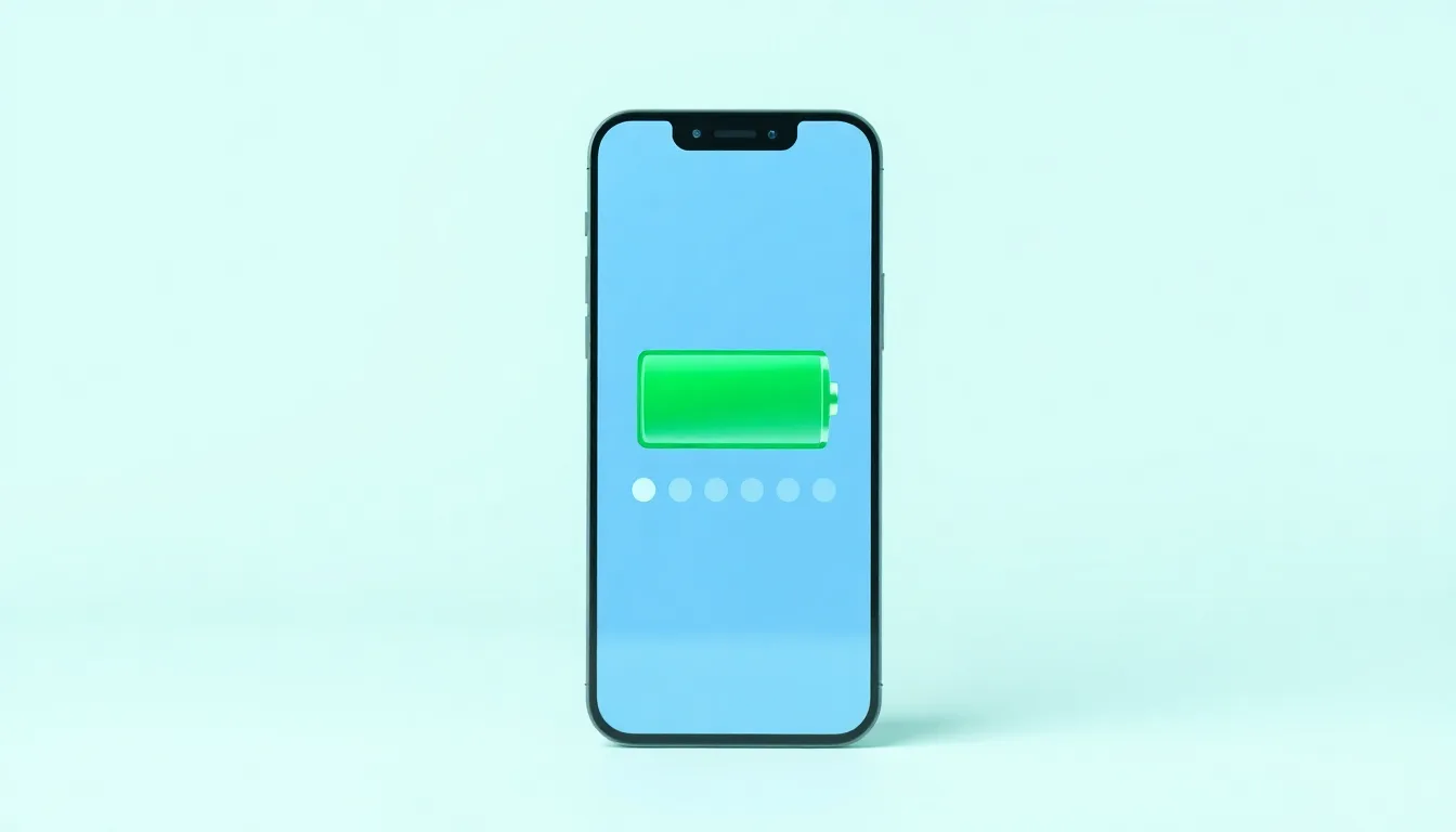 iPhone 12 Pro med grön batterisymbol och sex jämförelsepunkter