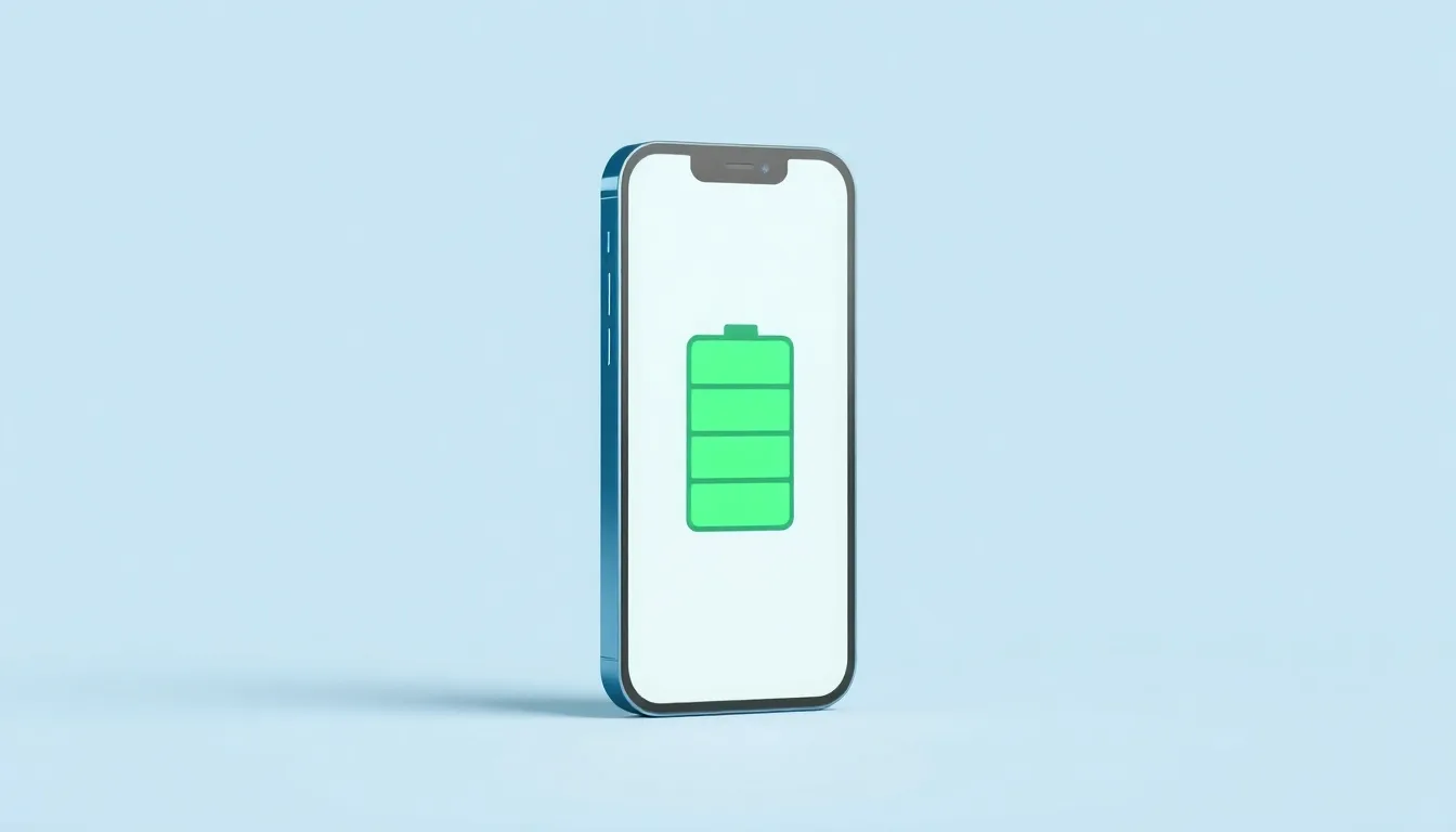 iPhone 13 med batterisymbol på skärmen