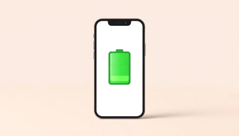 iPhone 13 mini med batterisymbol på skärmen
