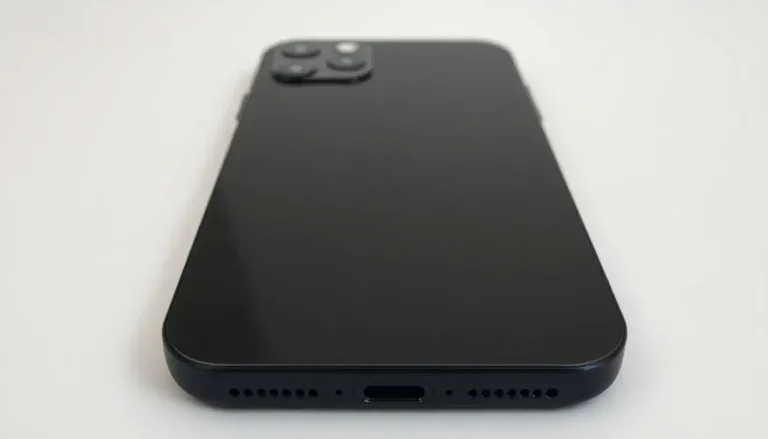 Närbild av laddkontakt på iPhone 12 Pro inför prisjämförelse