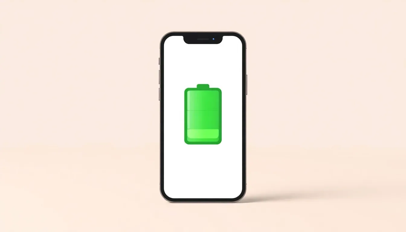 iPhone 13 mini med batterisymbol på skärmen