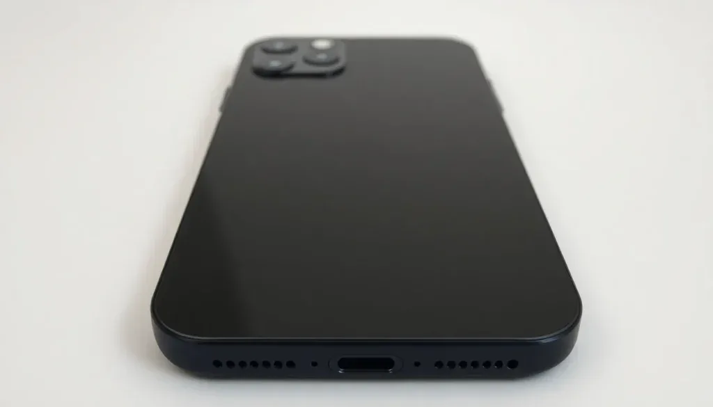 Närbild av laddkontakt på iPhone 12 Pro inför prisjämförelse