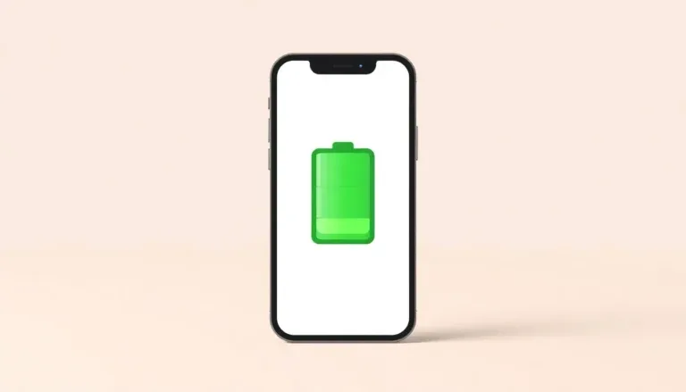 iPhone 13 mini med batterisymbol på skärmen