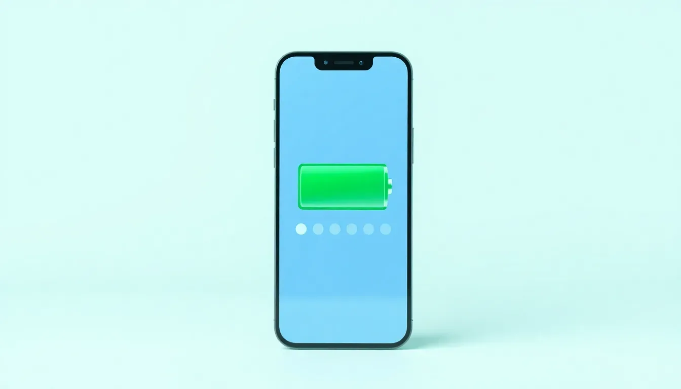 iPhone 12 Pro med grön batterisymbol och sex jämförelsepunkter